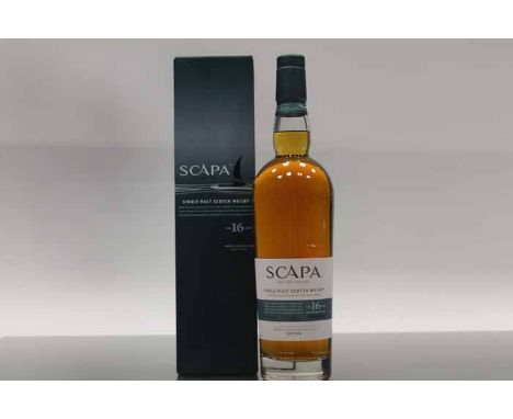SCAPA 16 YEAR OLD
Single Island Scotch Whisky. In carton. 70 cl, 40% volume. 