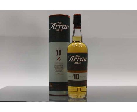 THE ARRAN MALT 10 YEAR OLD
Single Island Scotch Whisky. In tube. Signed by Stewart Dunsmuir and Campbell Laing of the Visitor