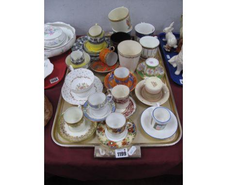 Coffee Cups and Saucers by Albert, Susie Cooper, Aynsley, Minton, etc, Royalty and other ceramics:- One Tray