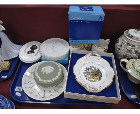 Shakespeare Exhibition Plate, 20cm diameter. Royal Copenhagen Parian plaques. Coalport, Aynsley, Spode, other ceramics:- One 