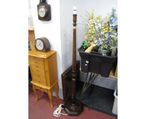 A Mid XX Century Vono Folding Card Table, and a similar period mahogany standard lamp. (2)