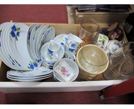 LSA Table China, Derby pin trays, turnstall jug, Dudson tea pot, glassware, etc:- One Box.