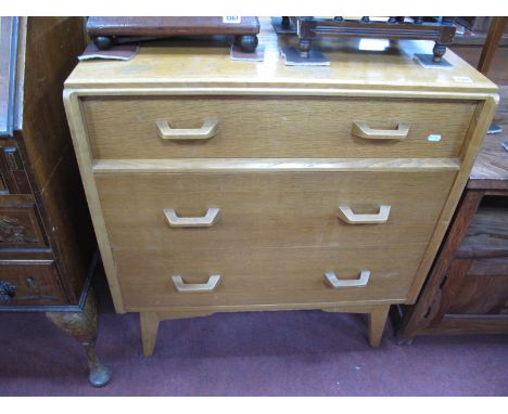 E. Gomme For G. Plan Light Oak Chest of Three Drawers, 76.5cm wide.