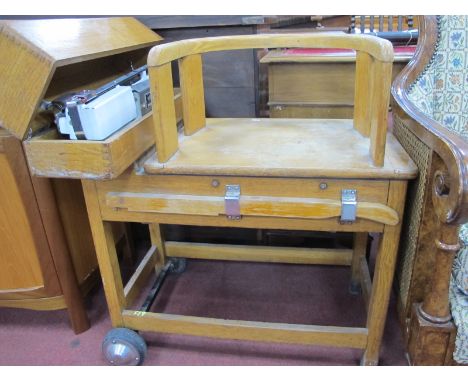 Hospital Patient Jockey Style Weighing Scales, by Avery, circa mid XX Century, to weight up to 20 stone.