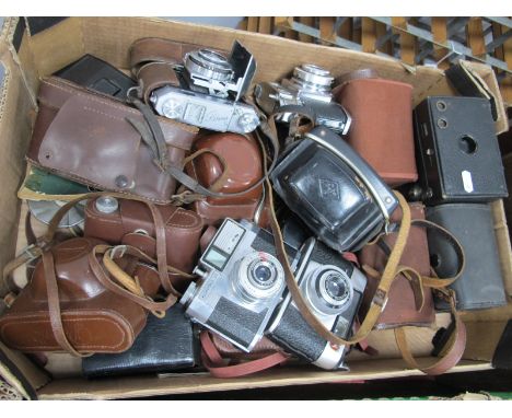 A Large Quantity of Vintage Camera's, including box, 35mm (Kodak Compur), etc:- One Box