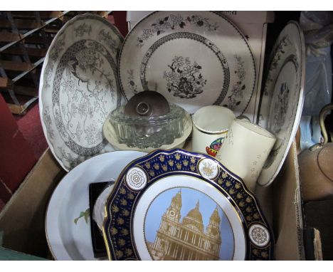 Spode 'Indian Tree &amp; 'Chinese Rose', 1981 Royal Wedding and other plates, jelly moulds, Phantom II tankard, etc:- One Box