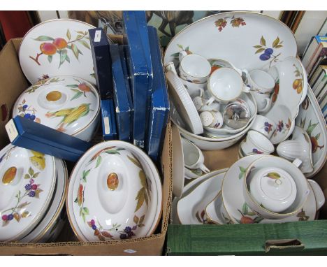 Royal Worcester 'Evesham' Oven to Table Pottery, of approximately forty four pieces, including four tureens 25.5cm diameter b