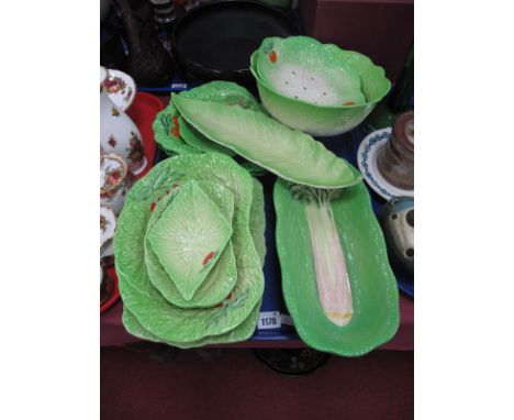 Beswick Leaf Moulded Bowls and Dishes, (12) plus a Carlton Ware dish similar:- One Tray