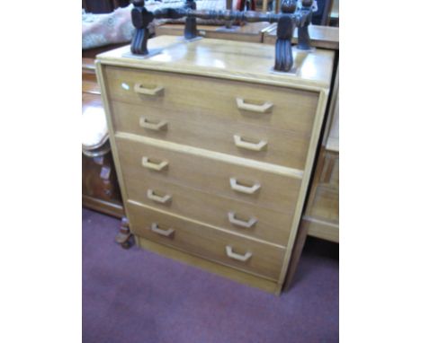 E. Gomme For G. Plan Light Oak Chest of Four Drawers, 76.5cm wide.