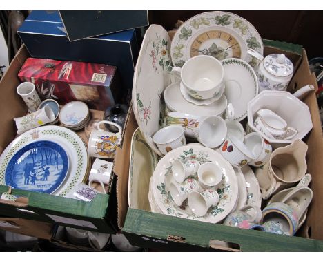 Copeland Spode 'Sylvan'. Worcester 'Evesham', Winton, other ceramics. Worcester 'June Garland' coffee pot, glassware:- Two Bo