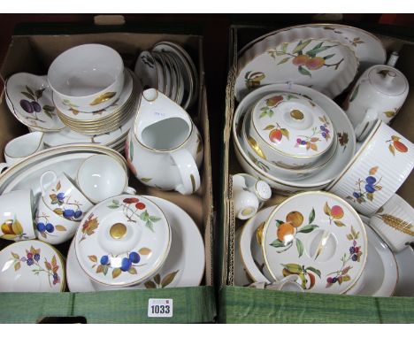 Royal Worcester 'Evesham' Oven to Table Ware, of approximately fifty six pieces, including four tureens, coffee pot, water ju