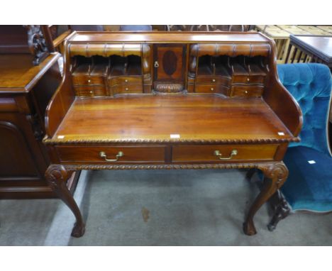 A Chippendale style hardwood desk 