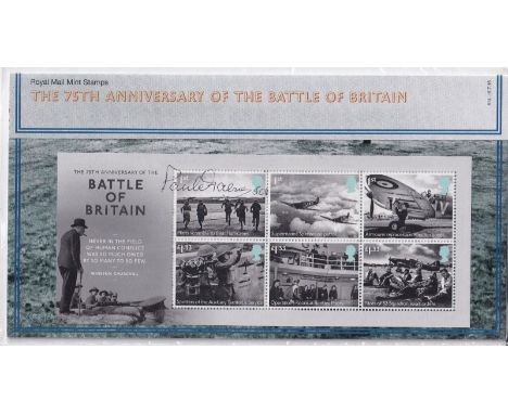 Paul Farnes Battle of Britain Pilot signed 75th Ann GB Mint Stamps Presentation Pack. 75th Anniv Battle of Britain Presentati