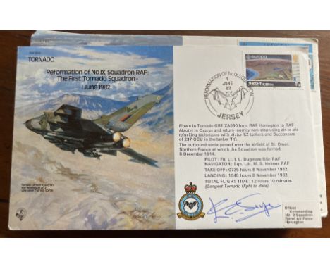 B45c No. 9 Sqn as the 1st Tornado Sqn cover Signed by WW2 Tirpitz raiders E C Selfe and JD Melrose (B), Cover bearing a 11p J