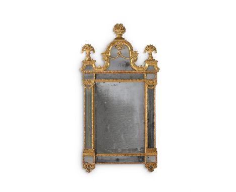 A LARGE CONTINENTAL CARVED GILTWOOD MIRROR IN THE MANNER OF BURCHARD PRECHT, FIRST HALF 18TH CENTURY 225cm high, 122cm wideBu