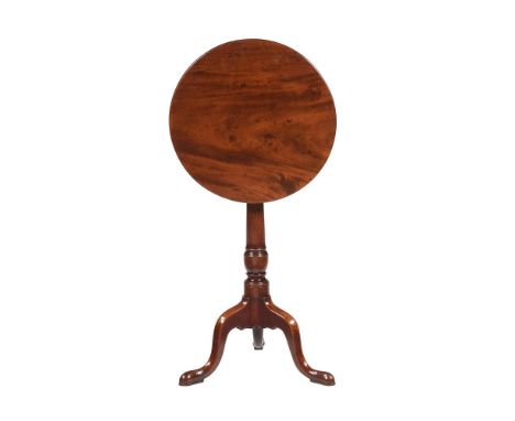 AN EARLY GEORGE III MAHOGANY TRIPOD TABLE CIRCA 1760 The tilt top with a brass catch 73cm high, the top 47.5cm diameter   Con