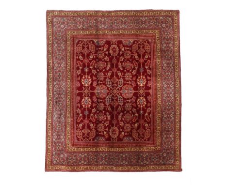 A WILTON CARPET approximately 360 x 300cm  Condition Report:  Some wear and surface dirt consistent with age and light use, b