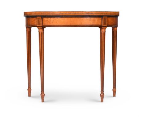 Y&nbspA GEORGE III SATINWOOD AND ROSEWOOD BANDED CARD TABLE CIRCA 1800 74cm high, 81.5cm wide, 46cm deep  Condition Report:  