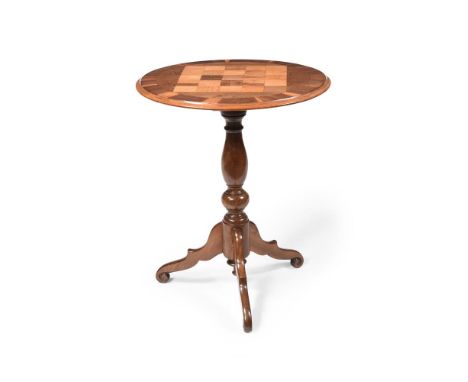 Y&nbspA COLONIAL SPECIMEN WOOD TRIPOD TABLE PROBABLY AUSTRALIAN, MID 19TH CENTURY The veneers possibly incorporating Huon pin