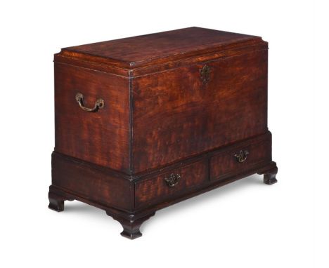 A GEORGE III MAHOGANY MULE CHEST ON STAND IN THE MANNER OF THOMAS CHIPPENDALE, CIRCA 1760 90cm high, 123cm wide, 61cm deep