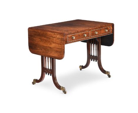 Y&nbspA REGENCY ROSEWOOD AND GILT BRASS MOUNTED SOFA TABLE ATTRIBUTED TO GILLOWS, CIRCA 1810 73cm high, 93cm wide, 61cm deep 