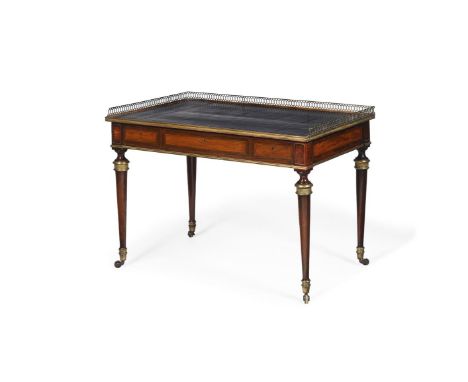 Y&nbspA REGENCY ROSEWOOD, MAHOGANY AND BRASS MOUNTED WRITING TABLE ATTRIBUTED TO JOHN MCLEAN, CIRCA 1815 Incorporating brass 