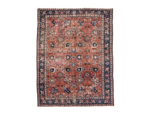 A ZIEGLER MAHAL CARPET  CIRCA 1890  approximately 395 x 279cm  Condition Report:  Carpet with areas of significant wear throu