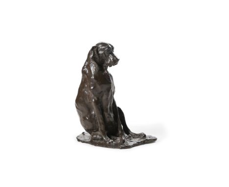 AFTER PRINCE PAUL TROUBETZKOY (1866-1938), A BRONZE ANIMALIER FIGURE OF A BLOODHOUND LATE 19TH OR EARLY 20TH CENTURY Signed t