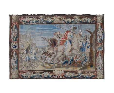 A BRUSSELS HISTORICAL TAPESTRY FROM THE LIFE OF ALEXANDER THE GREAT  LATE 17TH CENTURY  Alexander the Great astride Bucephalu