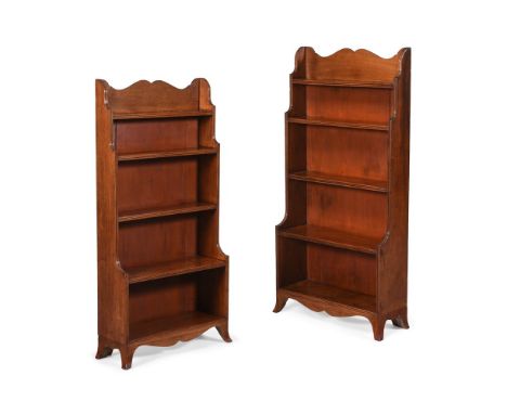 A PAIR OF REGENCY MAHOGANY WATERFALL BOOKCASES CIRCA 1815 each 138.5cm high, 72cm wide, 25cm deep  Condition Report:  Old mar