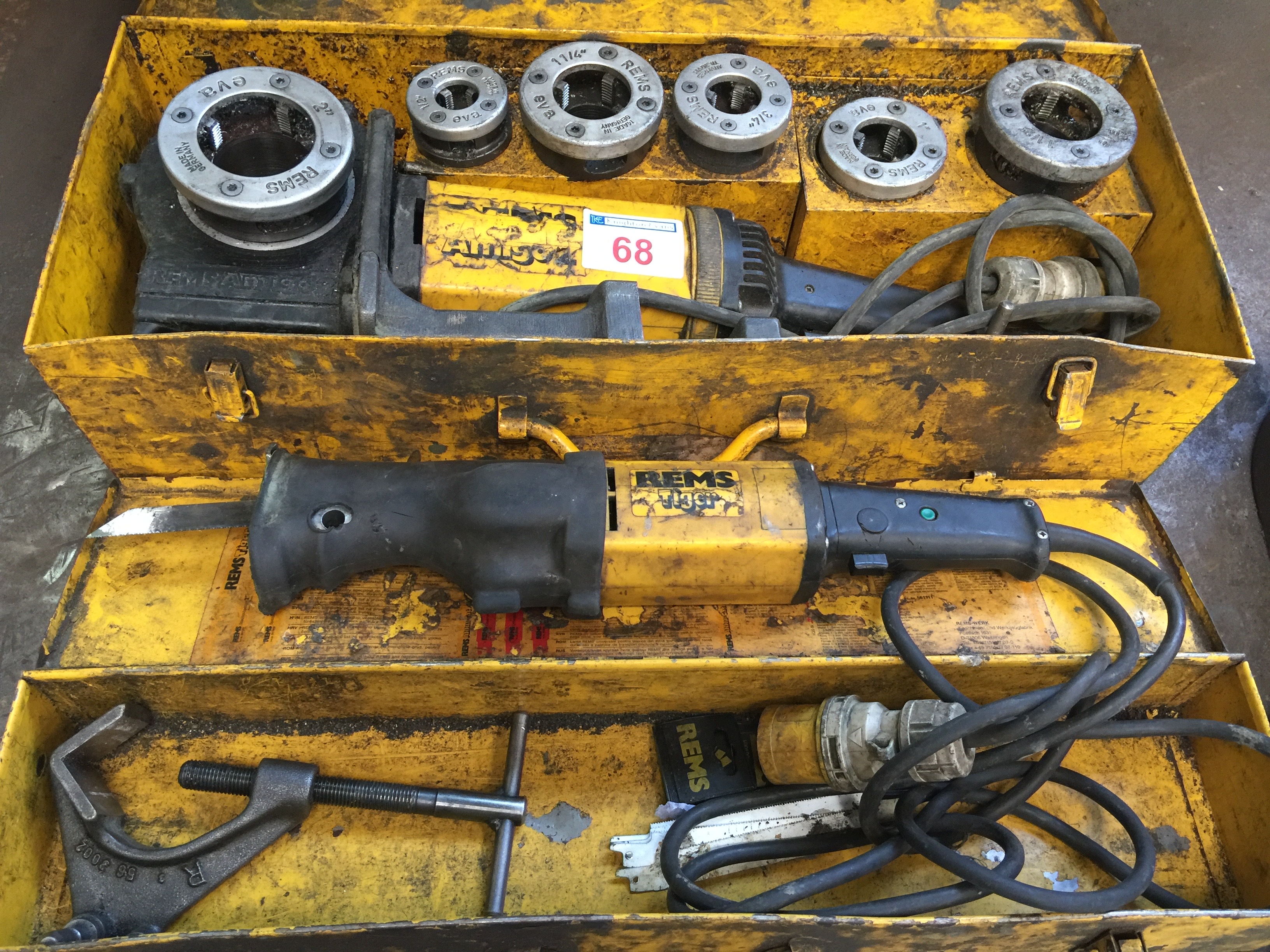 REMS hand held pipe threader with dies 110v & REMS 110v reciprocating