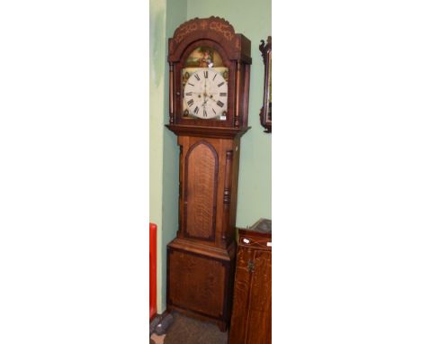~ An oak eight day longcase clock, R Marshall, Greenside