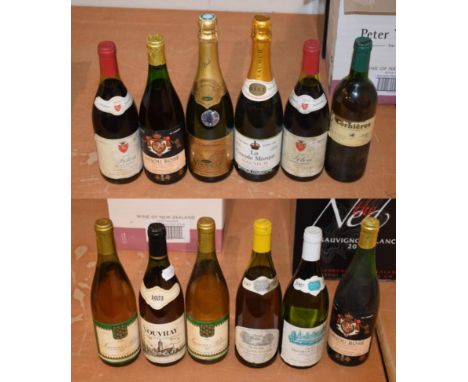 French Country and Loire wines comprising: 2x 1979 Fitou Rozerot, 1x 1988 Corbieres, 1x La Grande Marque Sparkling Saumur, 1x