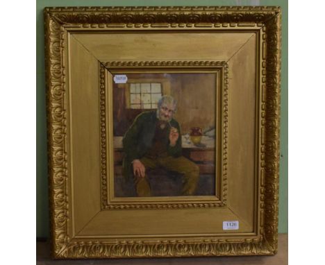John R Houston RSA, Study of an elderly gentleman, signed watercolour, 30cm by 24cm