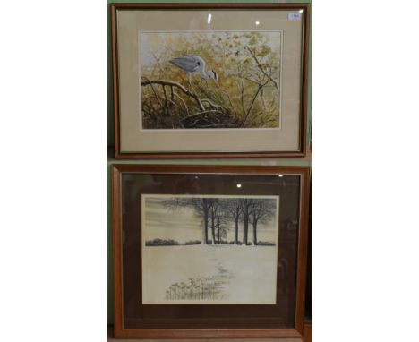 Kathleen Caddick (20th century) ''Snow Moon'', signed and numbered 46/200, limited edition print, together with Hilary Burn (