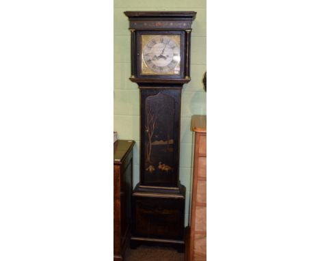 ~ A Japanned thirty hour longcase clock, signed Jno Bell, Hexham, circa 1780 