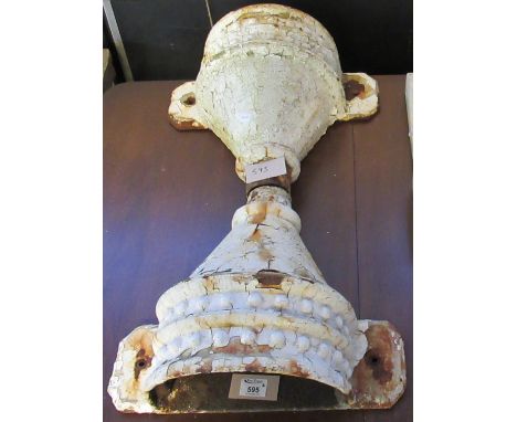 Pair of cast iron painted and weathered drain pipe guttering tops or fountain heads. (B.P. 21% + VAT) 