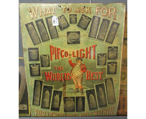 Vintage advertising card, 'Pifco Light, The World's Best, what to ask for, for lowest prices apply within'. (B.P. 21% + VAT) 