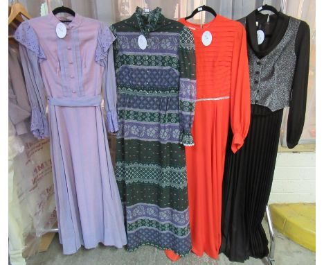 Four vintage ladies 1970's maxidresses to include; Kati at Laura Phillips and Bernard Feres etc. (B.P. 21% + VAT)