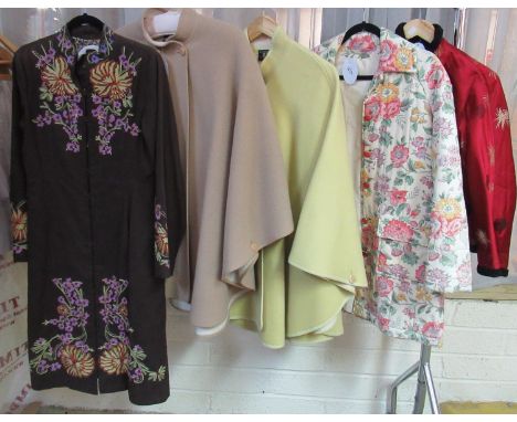 Five vintage jackets, including; a Chinese reversible and 2 Wetherall Wool Capes one with a matching skirt etc.(B.P. 21% + VA