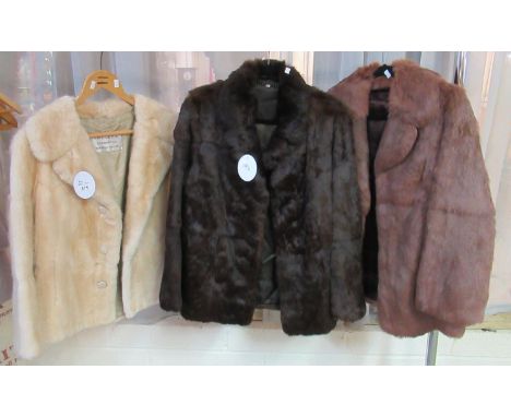 Three Vintage fur jackets: a cream musquash and two coney. (3)(B.P. 21% + VAT) 