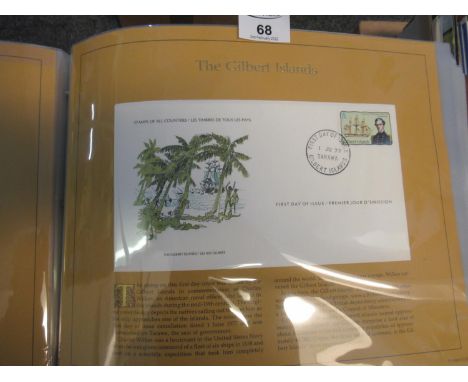 Large brown album stamps of all countries First day covers all on printed pages 60+ covers.(B.P. 21% + VAT) 
