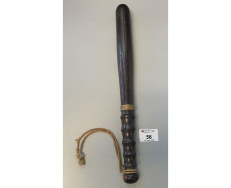 Turned hardwood truncheon with brass band 'Liverpool City Police riot, August 1919'.(B.P. 21% + VAT) 