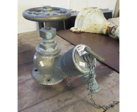 Heavy bronze vintage wall mounted water tap possibly from filing large tanks.(B.P. 21% + VAT) 