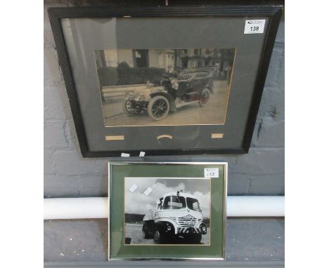 Early 20th Century black and white print of a gentleman sitting in a vintage open topped car, marked H.A. Chapman (photograph