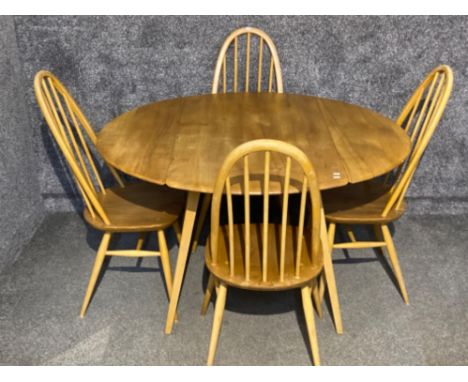 Ercol (Blonde) drop leaf table &amp; 4 chairs