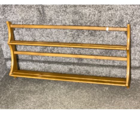Blonde Ercol plate wall rack - 96x49cm,