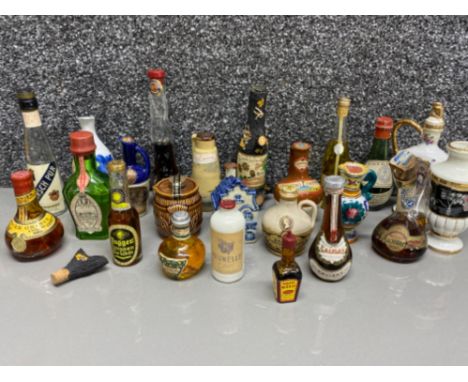 Total of 23 miscellaneous vintage alcohol minatures - still sealed