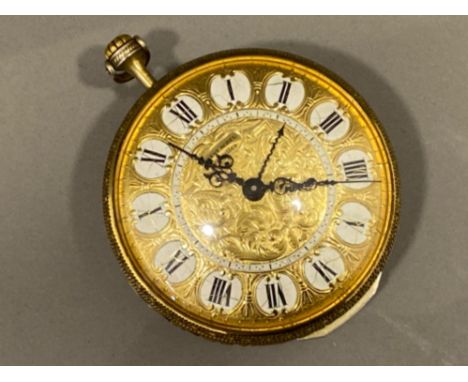 Vintage “Ernest Botel &amp; Co” gilt pocket watch with 8 day movement &amp; Alarm