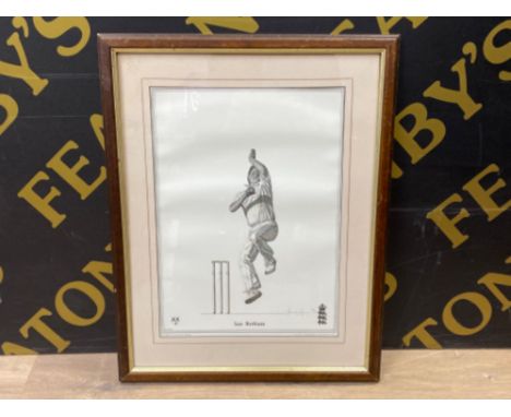 Limited edition framed Cricket print by David Byrne, signed